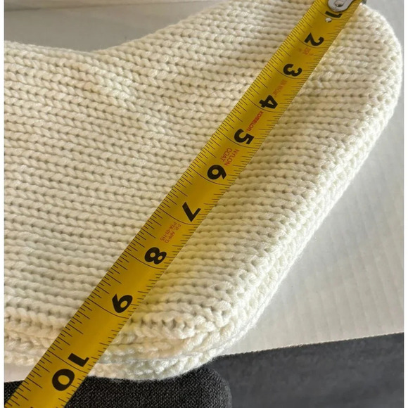 Christmas Holiday Winter Thick Monogram Letter Stocking Off White Sz 16"x10" - Picture 3 of 8